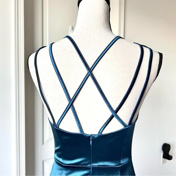 GRACE KARIN Satiny Strappy Back Ruched Homecoming Dress—SZ. Small - Picture 7 of 17